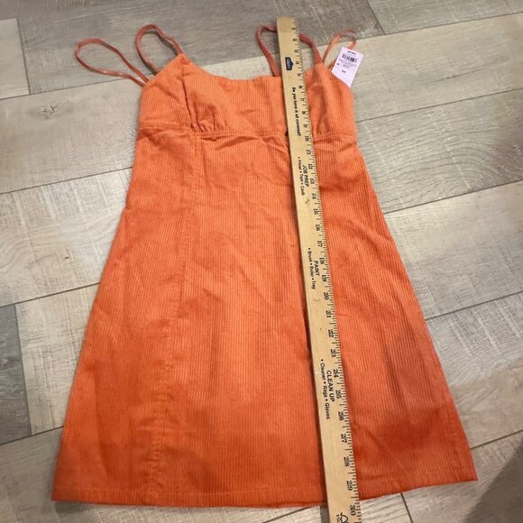 WILD FABLE JUNIOR WOMENS XS ORANGE CORDUROY JUMPER DRESS NEW - Picture 3 of 9